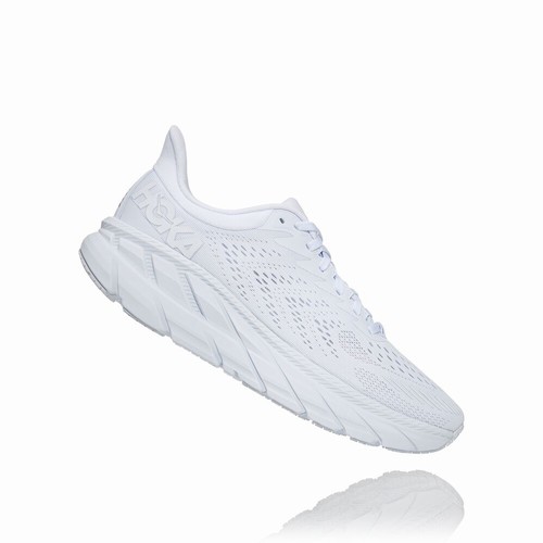 Hoka One One CLIFTON 7 Road Running Shoes For Men India White IN-3824